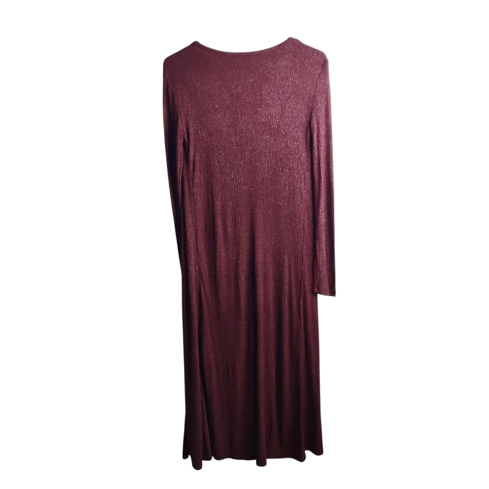 Aeropostale Heathered Maroon Burgundy Cardigan Duster Sweater Women Size XS/TNWT - Picture 2 of 5
